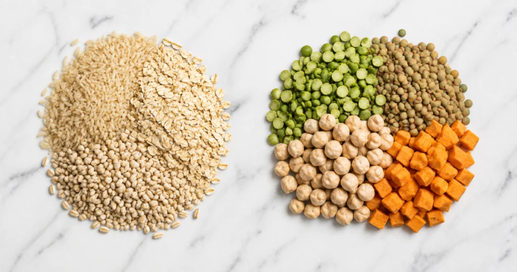grains vs grain free dog food ingredients peas lentils chickpeas
