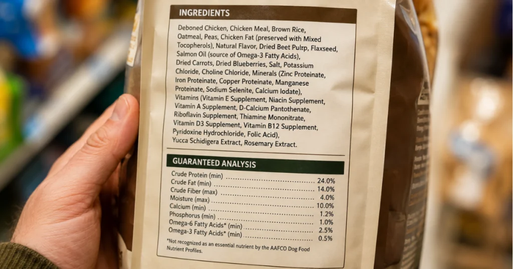 how to read a dog food ingredient label