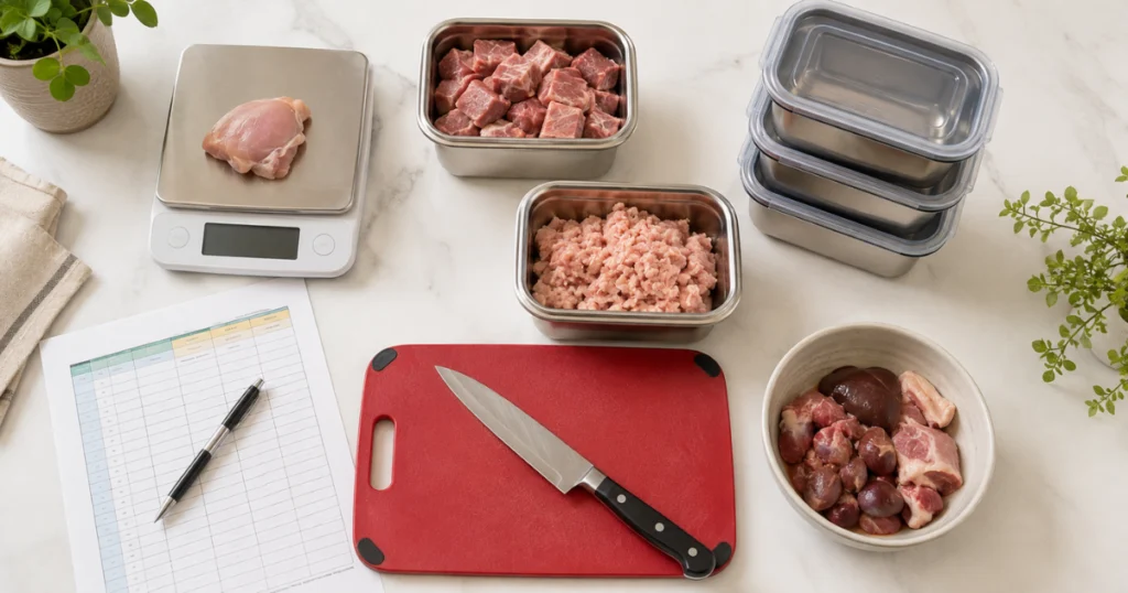 how to start raw dog food diet preparation tools kitchen scale