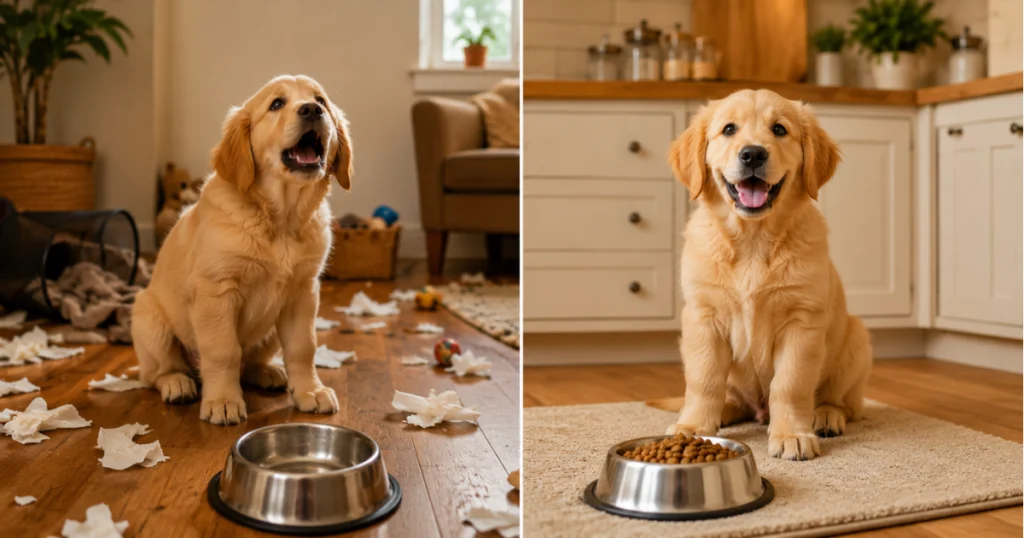 puppy routine before and after feeding schedule benefits