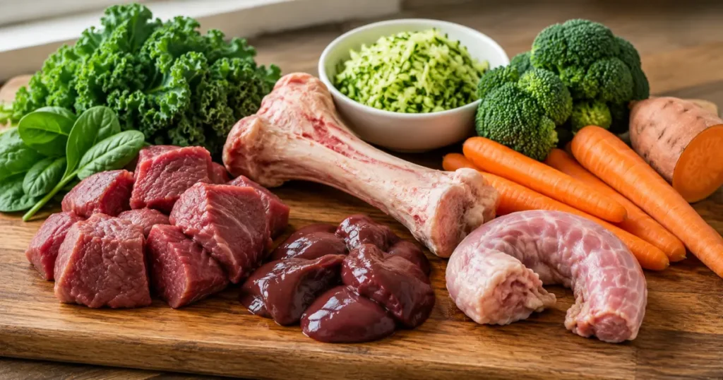 raw dog food diet ingredients preparation guide