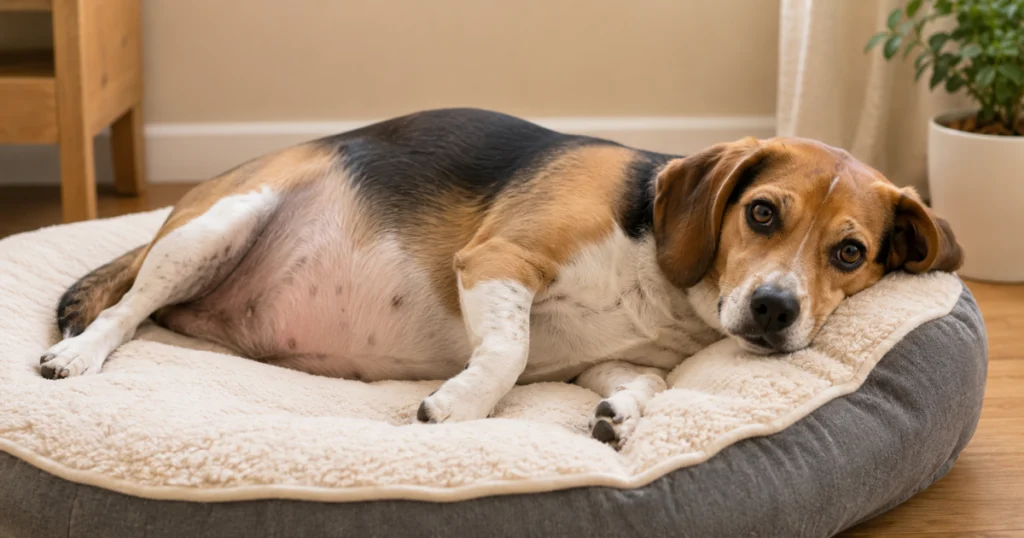 signs of sensitive stomach in dogs bloated uncomfortable